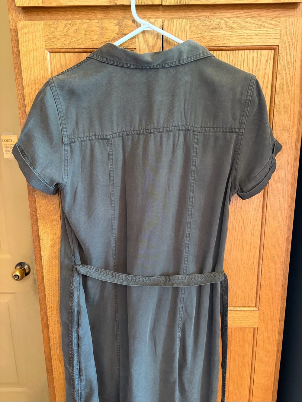 Lucky Brand Women's Gray-Green Button-Front Midi Shirt Dress Size S - Picture 6 of 6